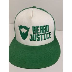 Beard Justice Hat - Unisex Adult Trucker Cap Green/White